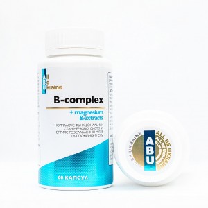 Комплекс вітамінів групи B з магнієм B-complex+magnesium ABU, 60 капсул