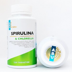 Комплекс спіруліни та хлорели Spirulina та Chlorella ABU, 220 таблеток